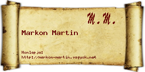 Markon Martin névjegykártya